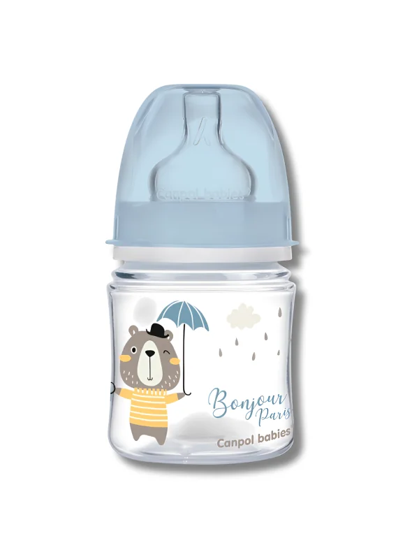 CANPOL BABIES - BIBERON ANTI COLIQUE COL LARGE +0MOIS 120ML BONJOUR PARIS ROSE 35/231