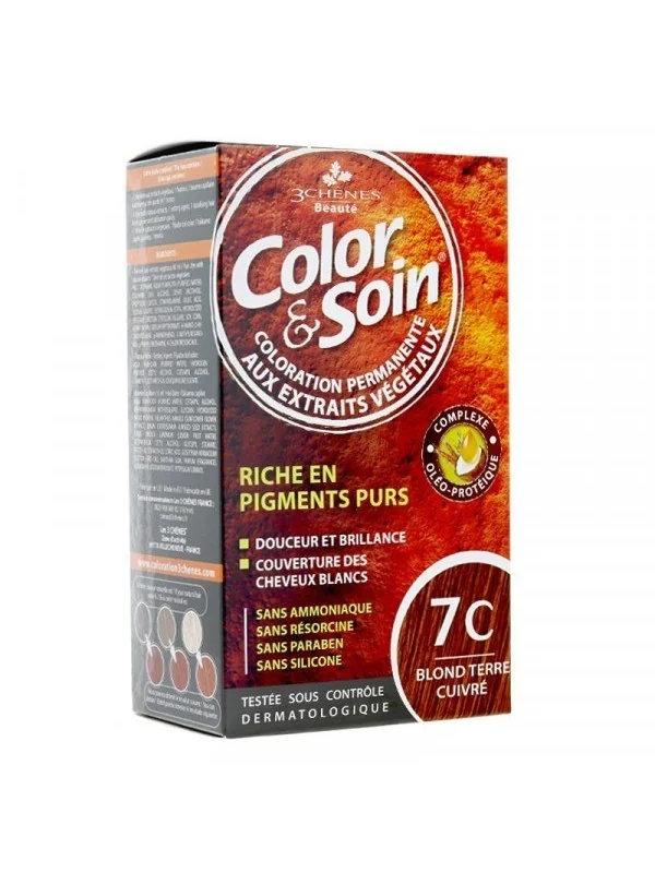 color soin blond terre cuivre 7c coloration permanente