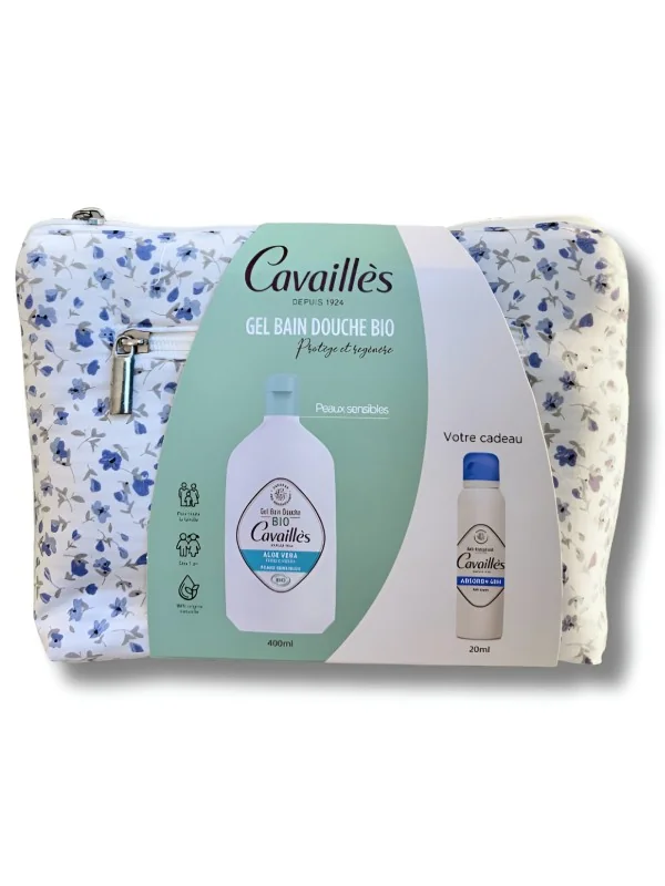ROGE CAVAILLES - GEL BAIN DOUCHE BIO ALOE VERA 400ML + SPRAY ANTI TRANSPIRANT 20ML OFFERT + TROUSSE OFFERTE