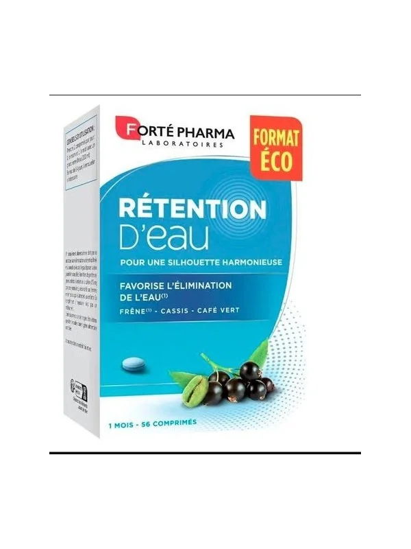 Forté Pharma Rétention d'eau enrichi en Frêne, Cassis et Café vert 56 comprimés