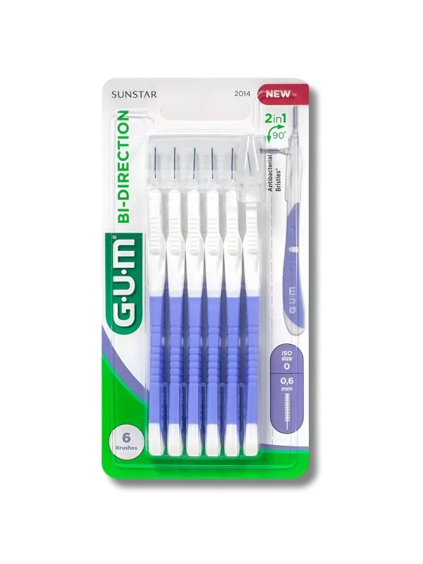GUM - LOT DE 6 BROSSETTES BI DIRECTION (2014)