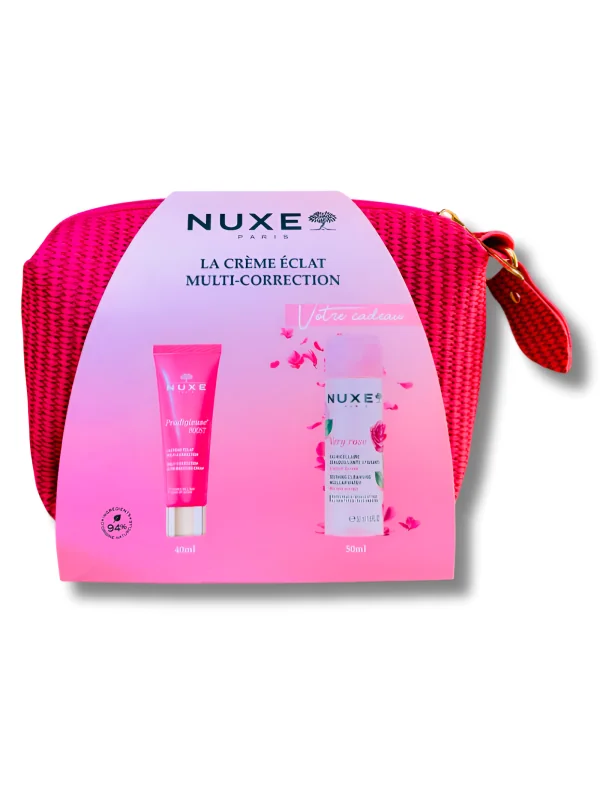 NUXE - PRODIGIEUSE BOOST CREME ECLAT 40ML + VERY ROSE EAU MICELLAIRE 50ML ET TROUSSE OFFERTS