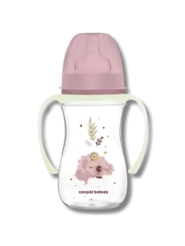 CANPOL BABIES - BIBERON ANTICOLIQUE COL LARGE SLEEPY KOALA PINK +3MOIS 240ML 35/237