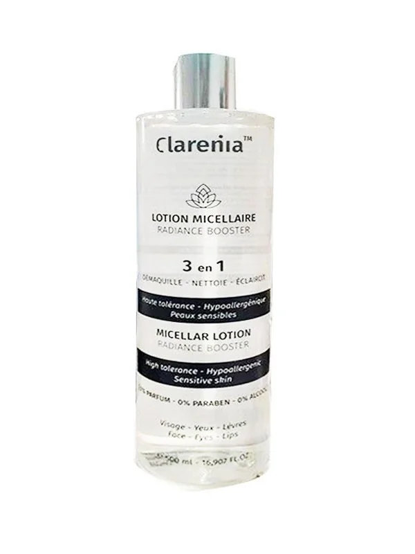CLARENIA EAU MICELLAIRE RADIANCE BOOSTER 3EN1, 500ML