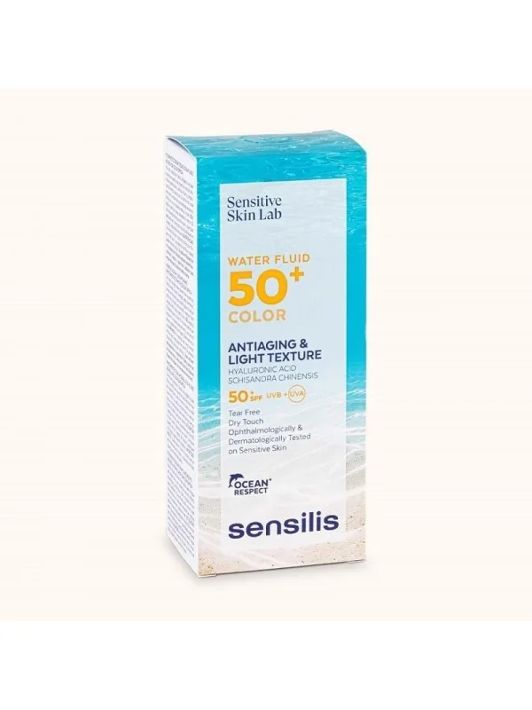 SENSILIS Fluide d'Eau SPF50+ Fluide Photoprotecteur Anti-Âge avec Couleur 40 ml