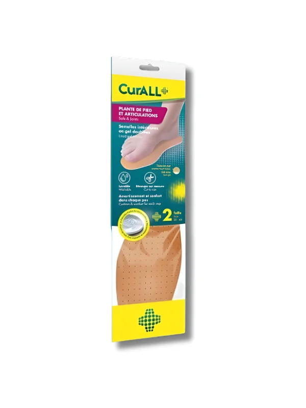 CURALL - LOT DE 2 SEMELLES EN GEL DOUBLÉES TAILLE 35-46