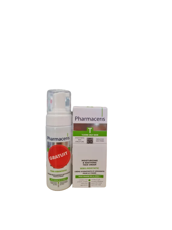PHARMACERIS T COFFRET CREME HYDRATANTE + GEL NETTOYANT GRATUIT PEAU GRASSE